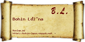 Bohin Léna névjegykártya